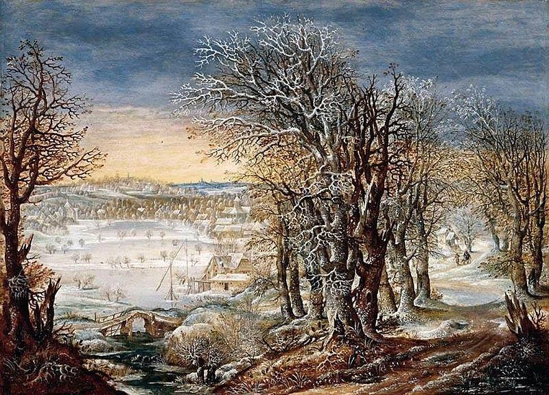 Denis van Alsloot Winter Landscape in the Foret de Soignes, with The Flight into Egypt china oil painting image